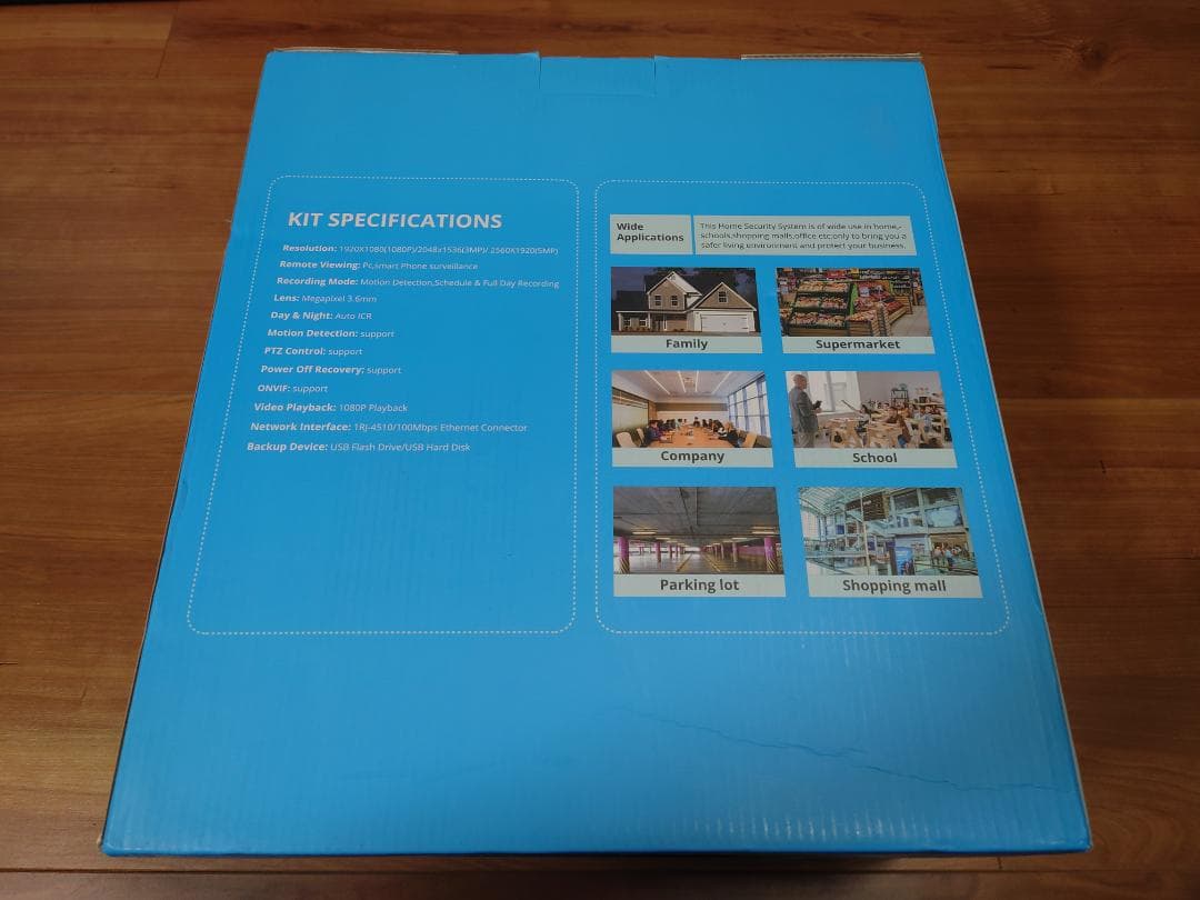 ANRAN ワイヤレス屋外防犯カメラセット 500万画素／360°録画+モニタ付