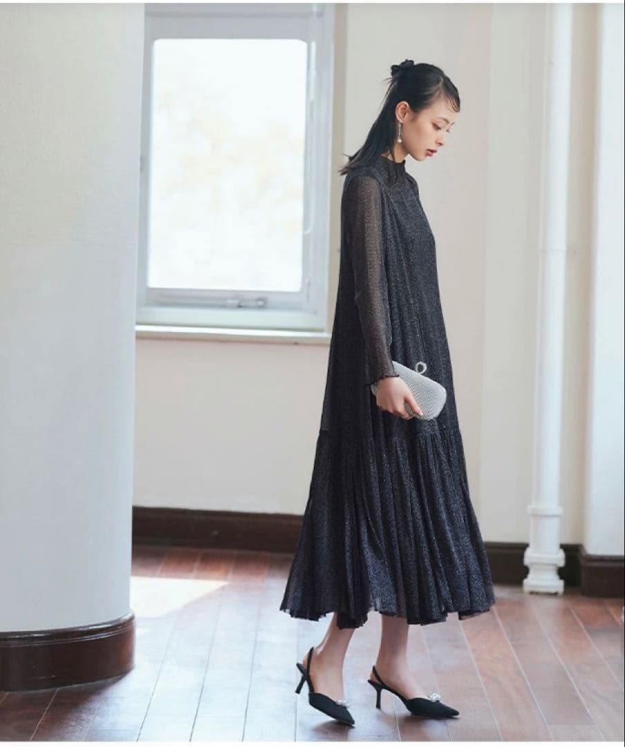 ラメチュールメロウワンピースドレス