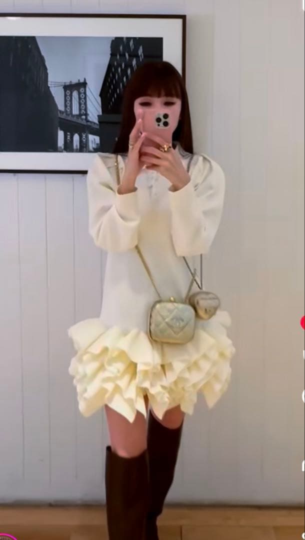 ハイアンドHIAND Ruffled-Hem Polo Dress ほしのあき