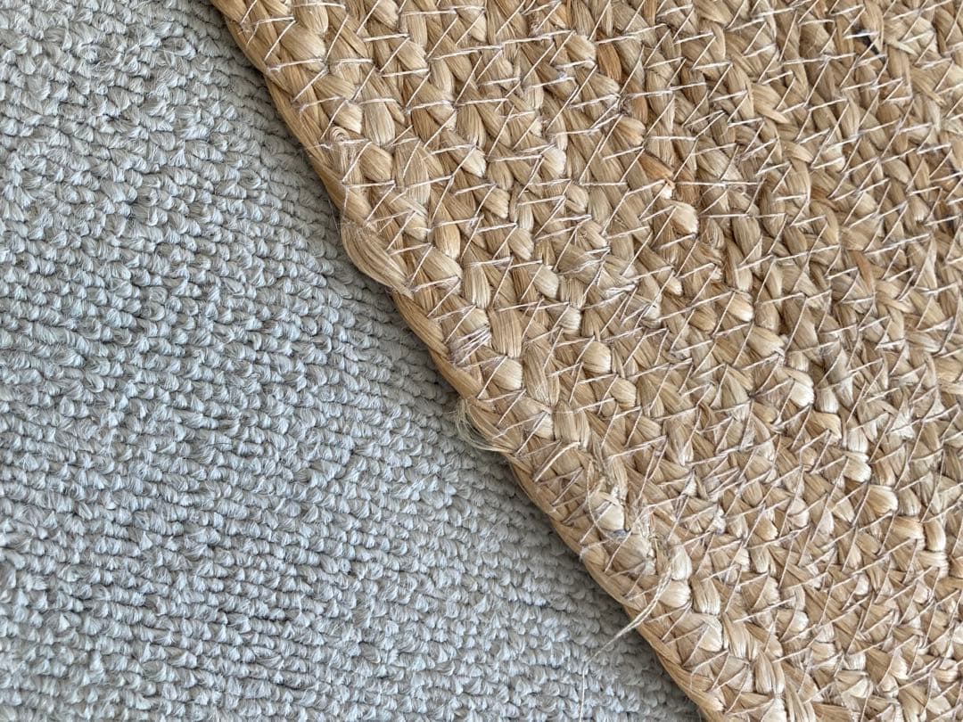 zara ナチュラルジュート円形ラグ 直径約208㎝　ホツレあり。