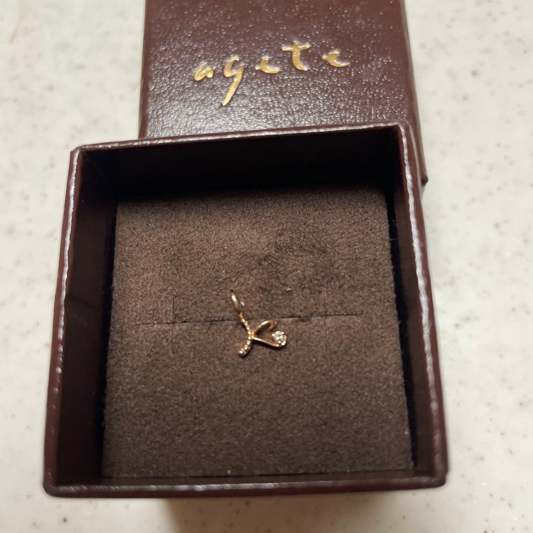 agete k10 イニシャルチャーム　K