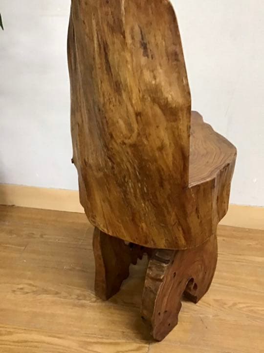 Jenny☆管85☆天然木椅子☆和製ヴィンテージ☆民芸家具☆総欅材☆花台