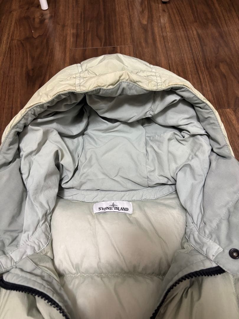 STONE  フード付きダウンジャケット ライトグレー