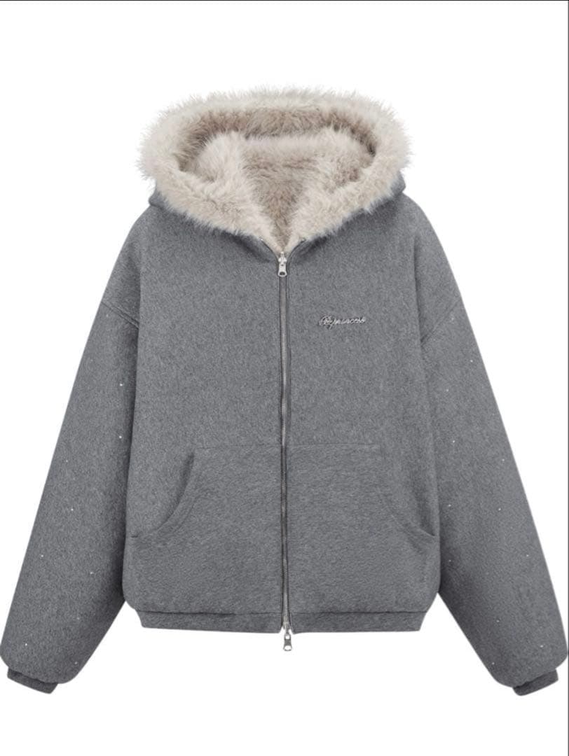 ANDWANG Kirakira 2way fur zip up アンドワン