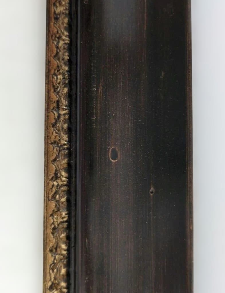 木製額縁 F20号 面金付マット付き ダークブラウン 金色縁取り