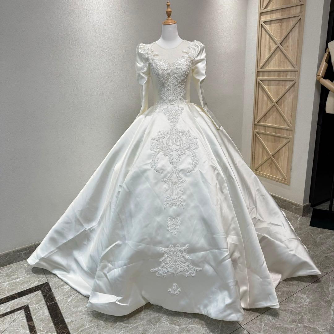 韓国風 ロングスリーブ ウェディングドレス