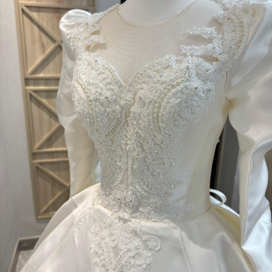 韓国風 ロングスリーブ ウェディングドレス