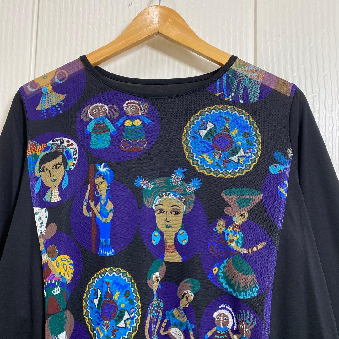 美品 TOKUKO 1er VOL ズールー族 切り替え フレア チュニック