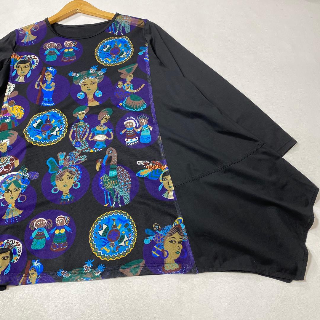 美品 TOKUKO 1er VOL ズールー族 切り替え フレア チュニック