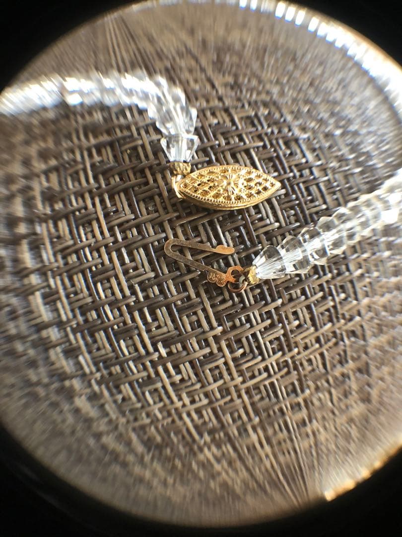 水晶ネックレス　14k留め具