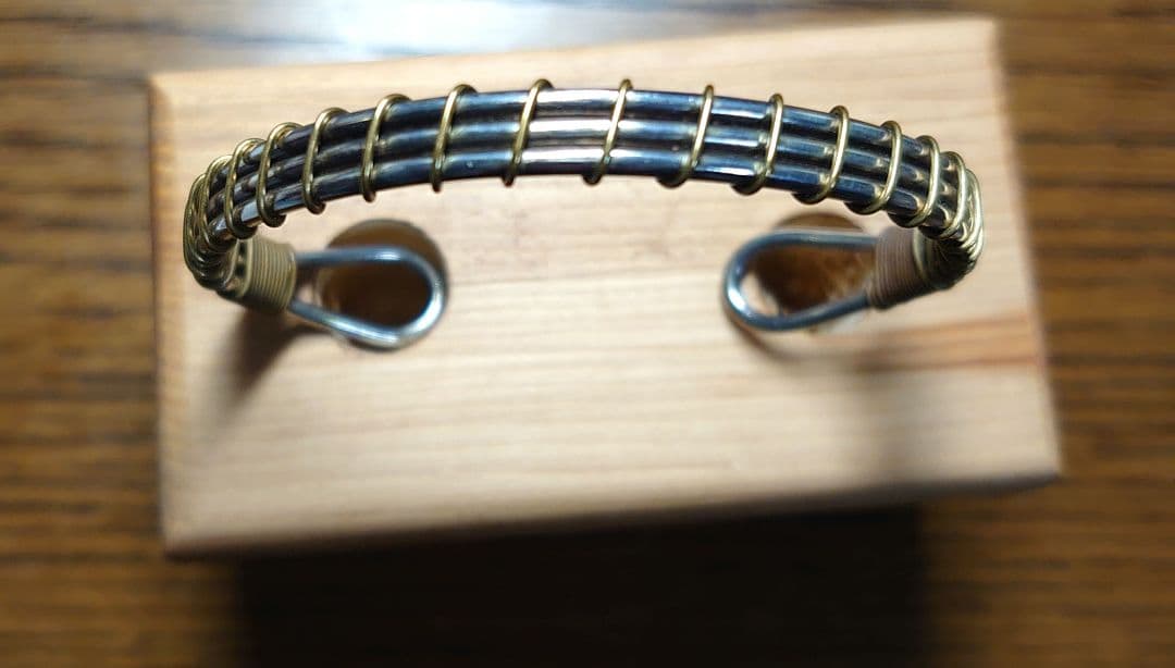 金網つじ　真鍮✕シルバーバングル　レディース