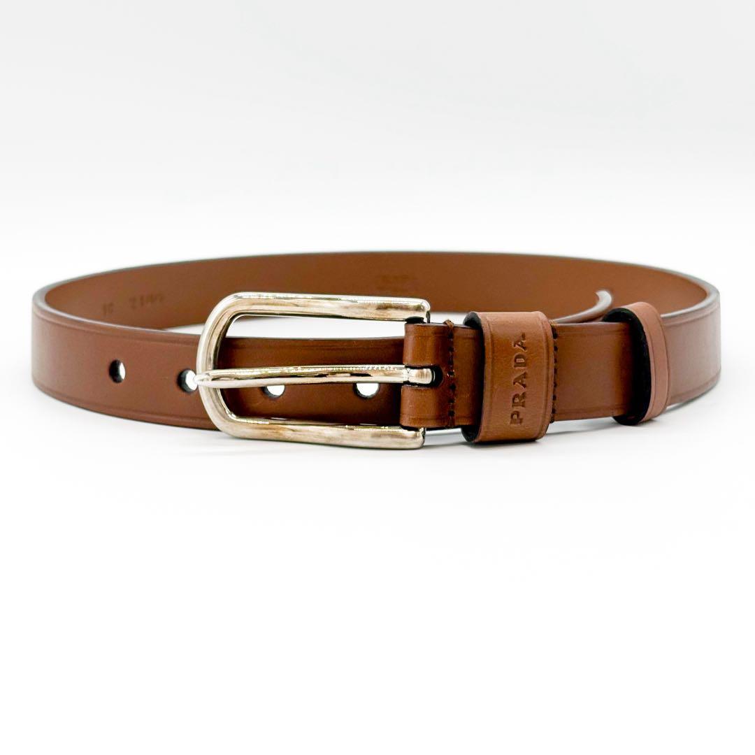 ♡美品♡ PRADA プラダ レザー シルバー金具 ベルト