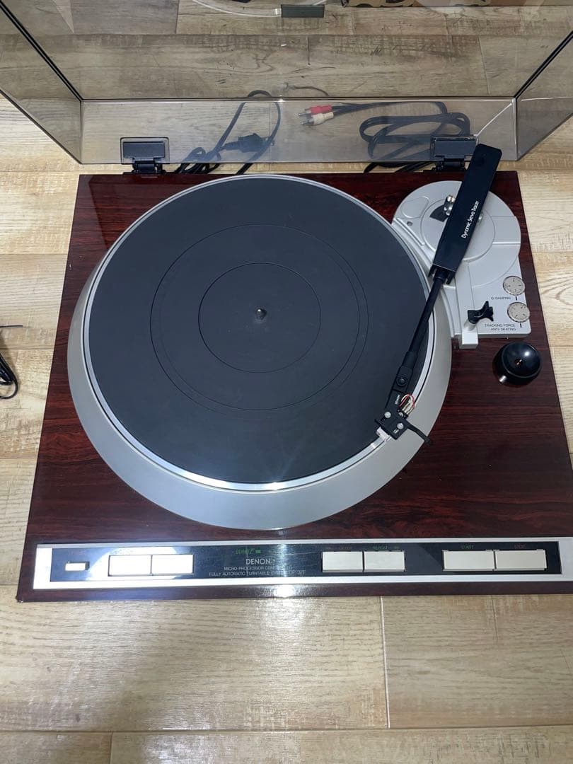 フォノイコライザー付DENONレコードプレーヤーDP-37F レストア 当時物