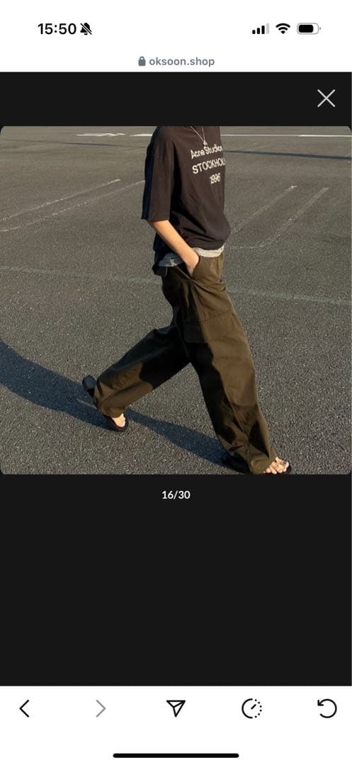 ok.soon / low rise cargo pants カーキ　サイズ1