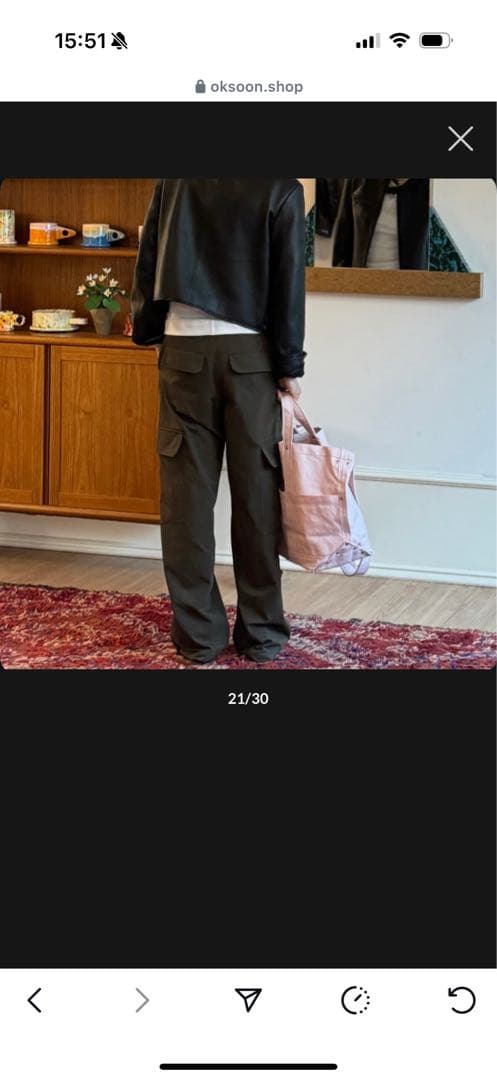 ok.soon / low rise cargo pants カーキ　サイズ1