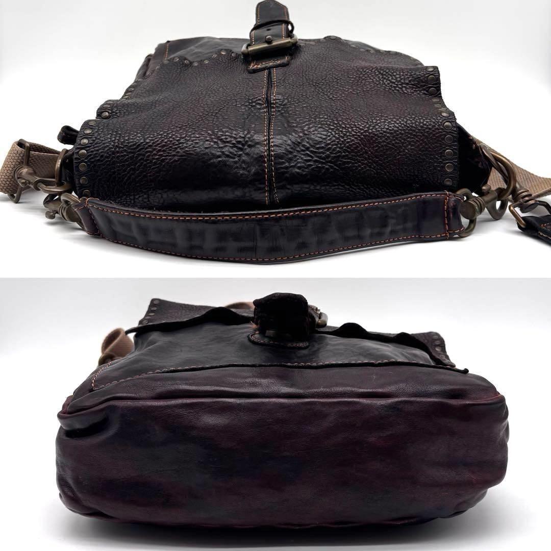 ✨激レア✨ カンポマッジ　ショルダーバッグ　スタッズ　2way　ビンテージ　焦茶