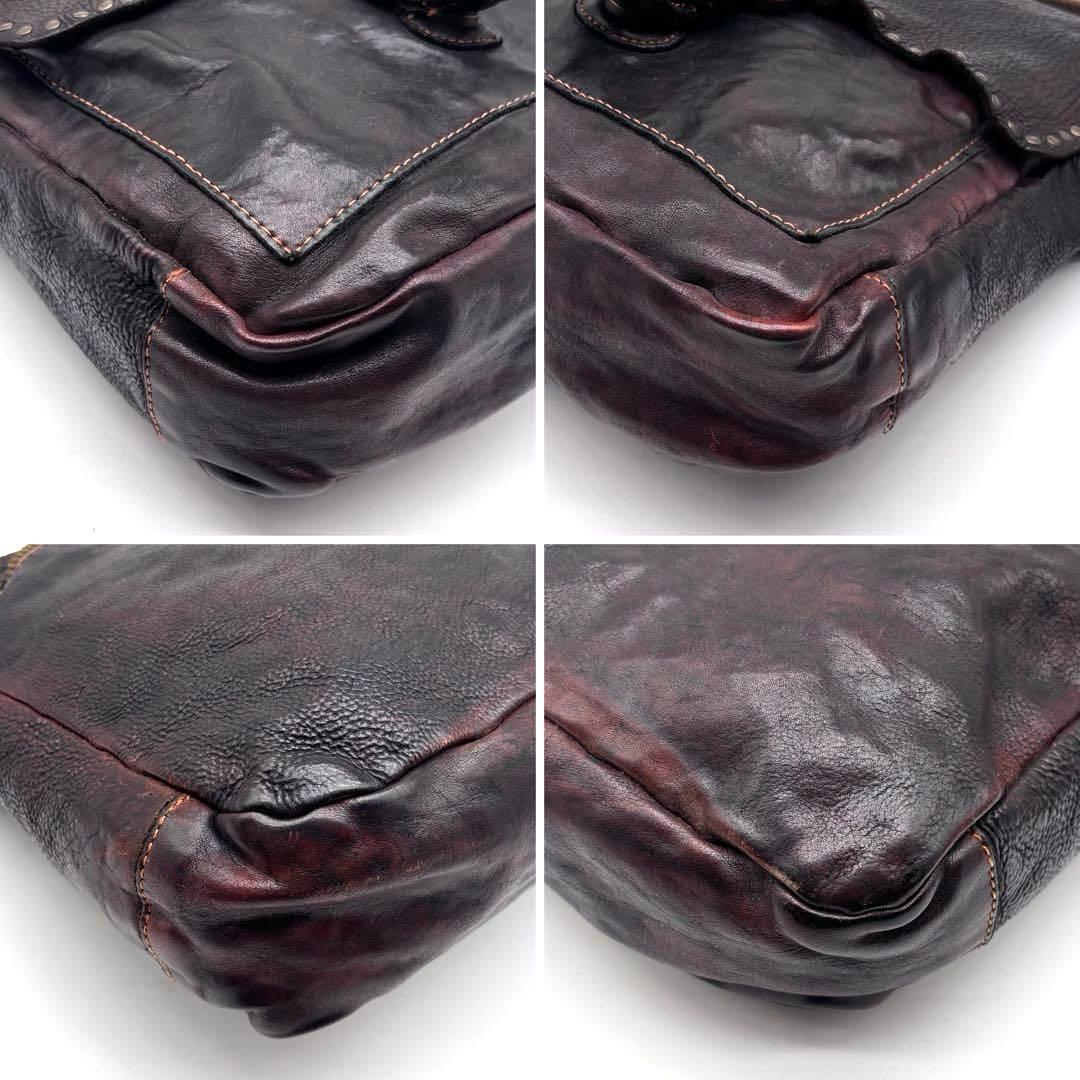 ✨激レア✨ カンポマッジ　ショルダーバッグ　スタッズ　2way　ビンテージ　焦茶