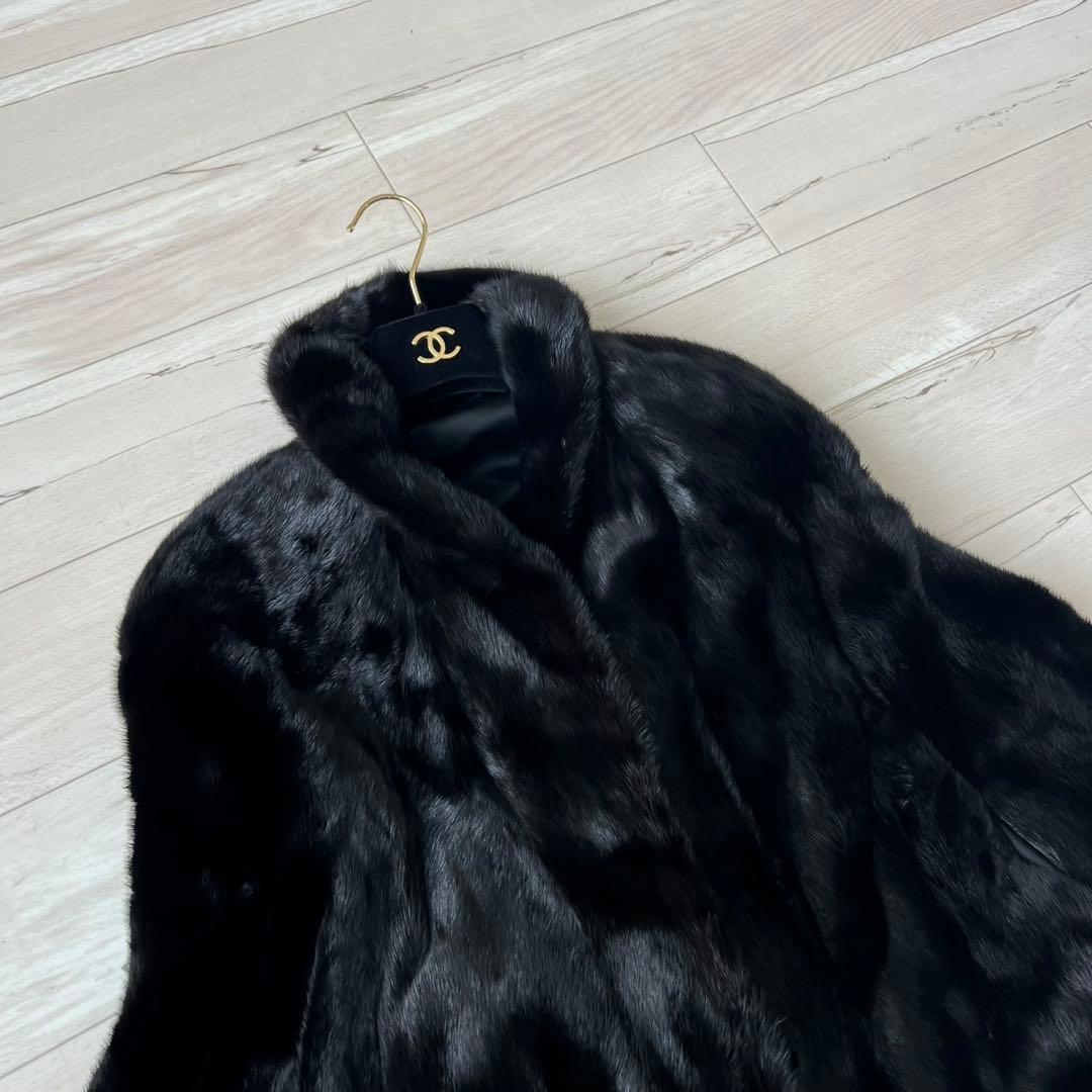 サガミンク　ポンチョ　スカラップ　毛皮　コート