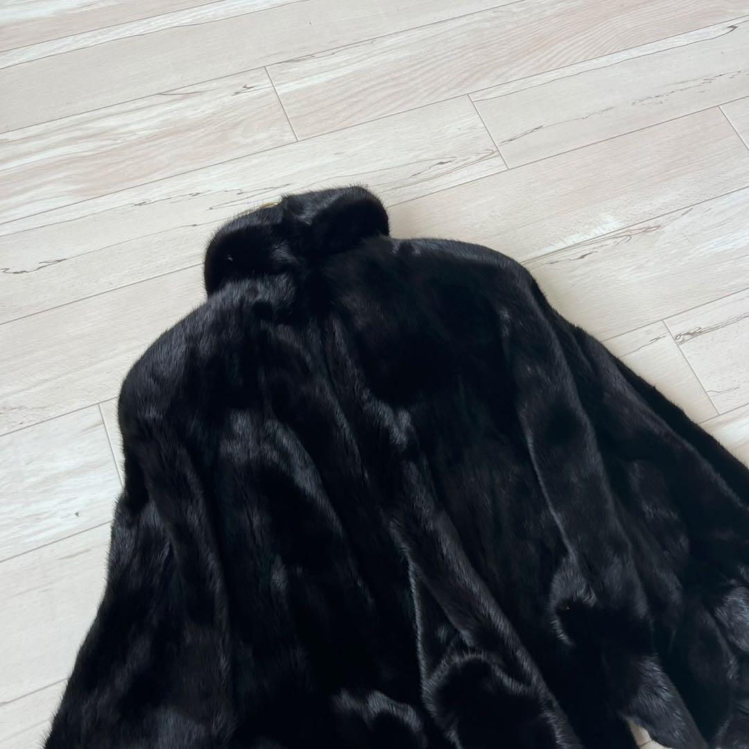 サガミンク　ポンチョ　スカラップ　毛皮　コート