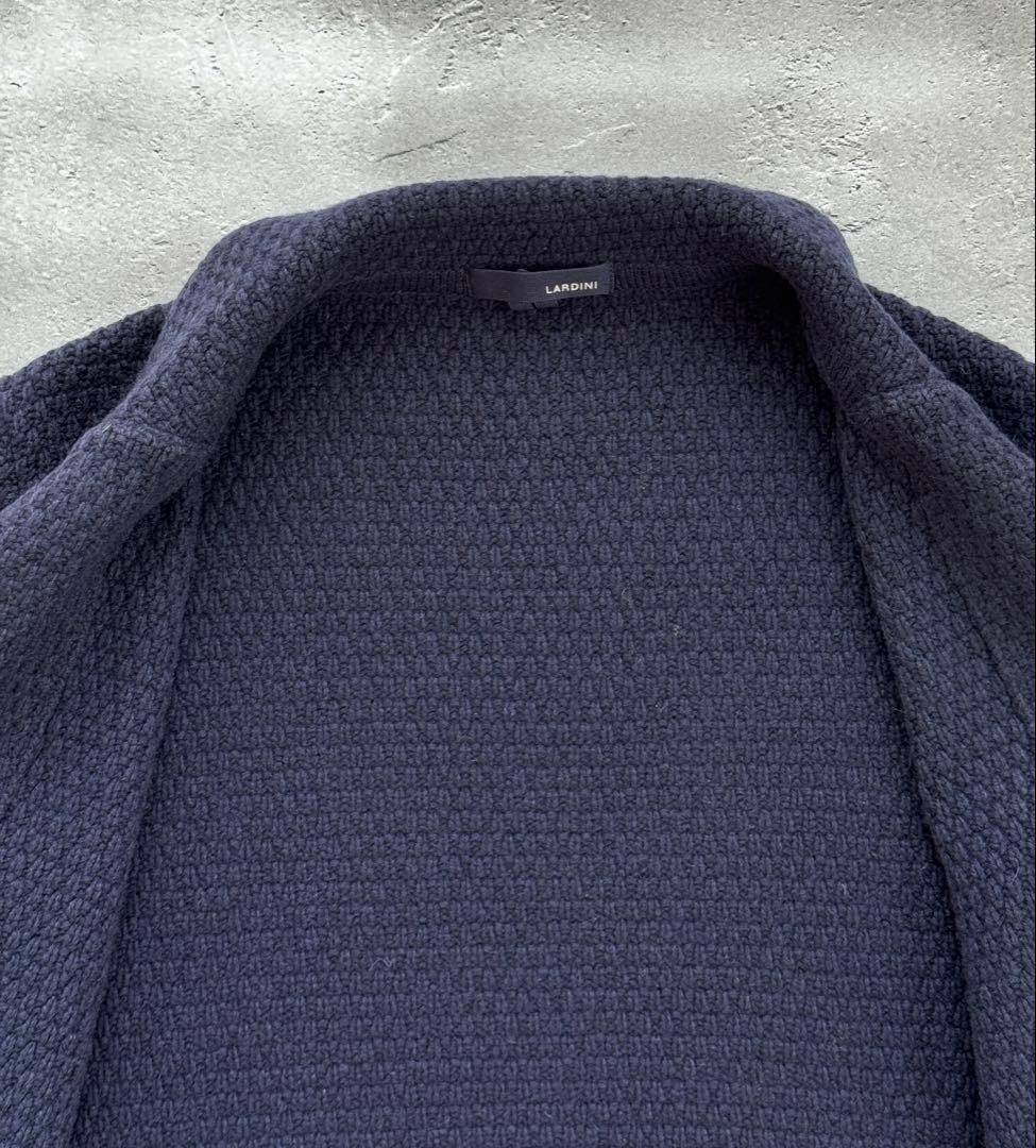 ラルディーニ　カシミヤ100%ニットジャケット2Bネイビー　Sサイズ46相当