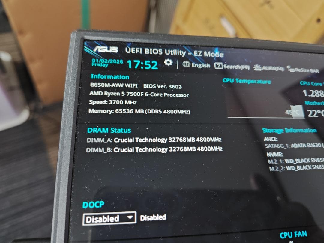 Crucial DDR5-4800 64GB メモリ 2枚セット(32GB×2)