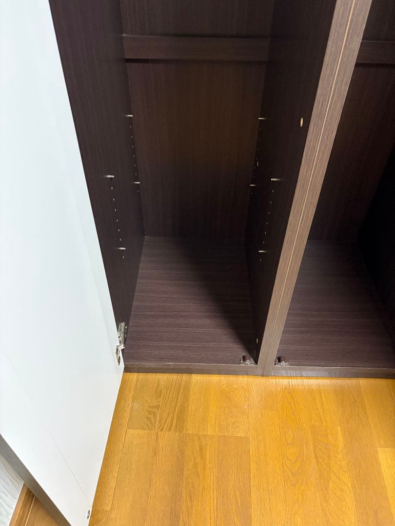 ニトリ ワードローブ ダークブラウン 収納キャビネット ミラー付き