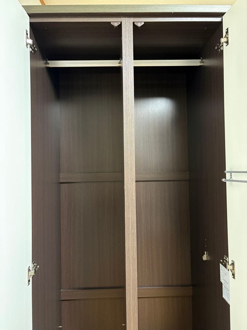 ニトリ ワードローブ ダークブラウン 収納キャビネット ミラー付き