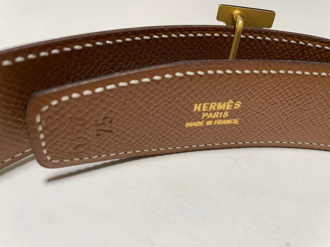 【美品】エルメス/HERMES レザーベルト H型バックル