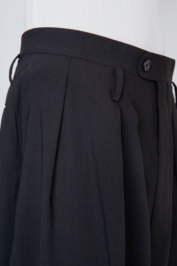 rainmaker 25AW メランジツイル3プリーツトラウザーズ　ブラック　4