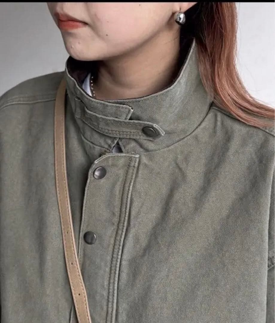 【美品】cpcm 襟コーデュロイワークジャケット　カーキM