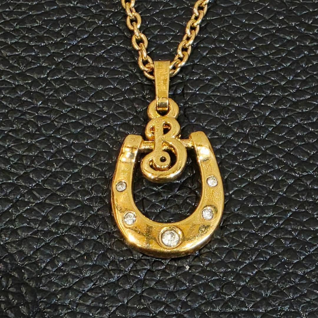 美品✨BURBERRYSバーバリー ホースシュー ネックレス Bロゴ ゴールド