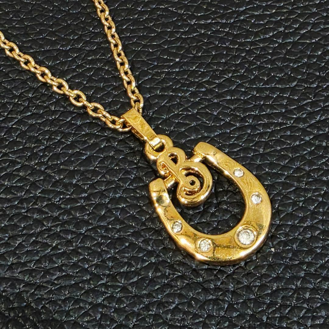 美品✨BURBERRYSバーバリー ホースシュー ネックレス Bロゴ ゴールド