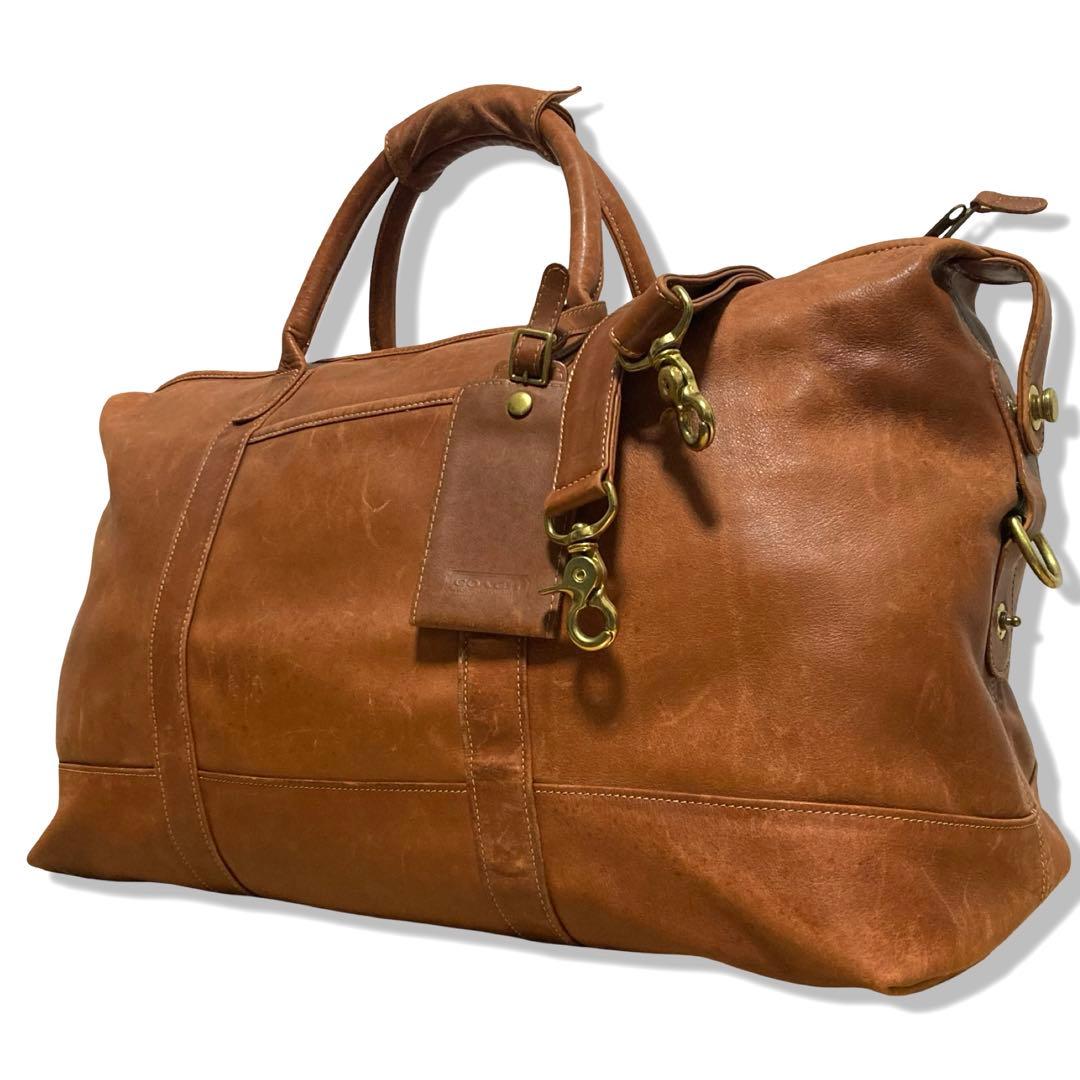 オールドコーチ　ボストンバッグ　2way　大容量　オールレザー　ブラウン