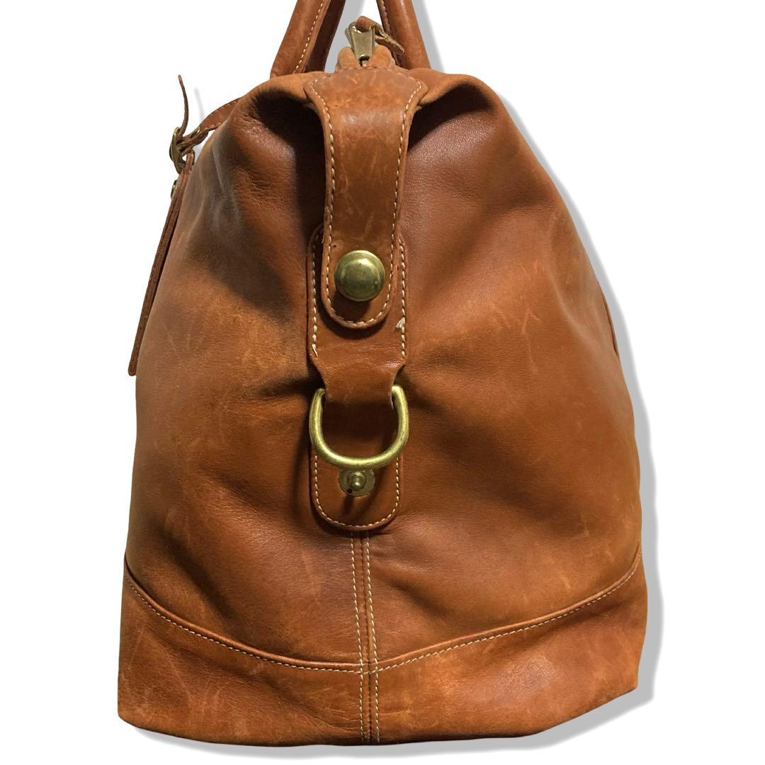 オールドコーチ　ボストンバッグ　2way　大容量　オールレザー　ブラウン