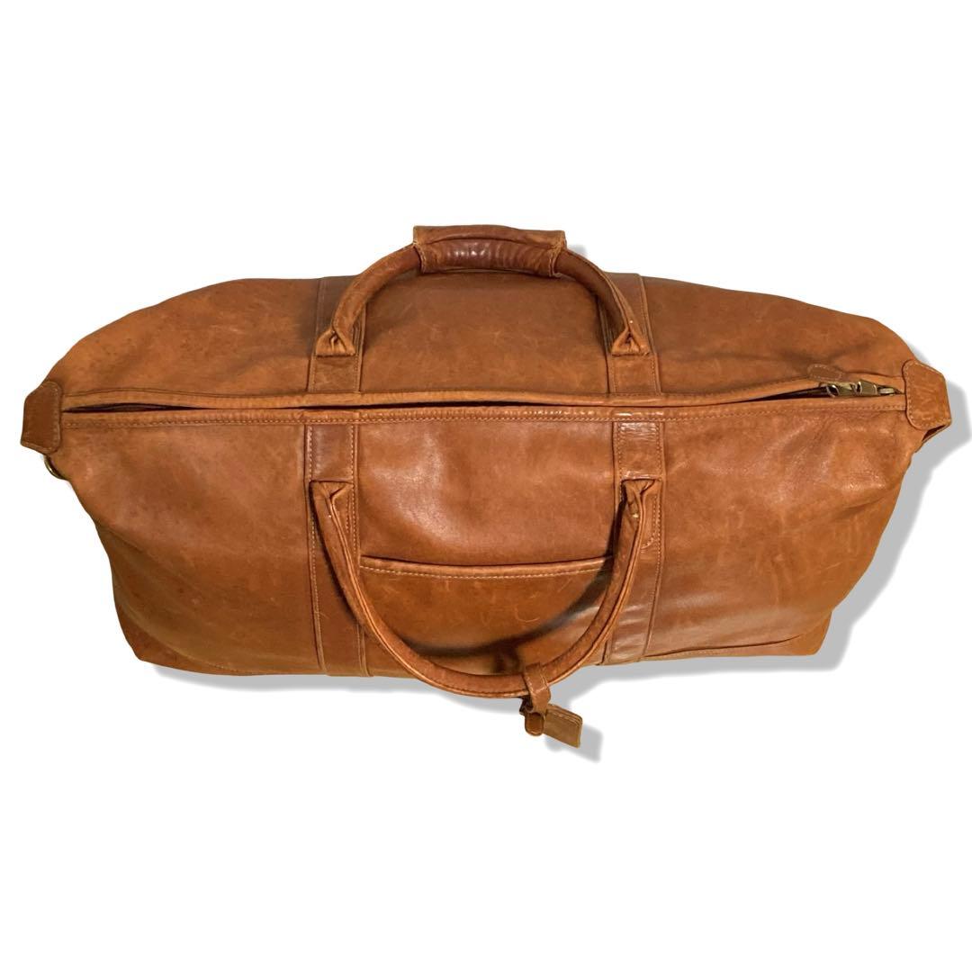 オールドコーチ　ボストンバッグ　2way　大容量　オールレザー　ブラウン