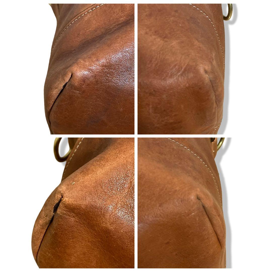 オールドコーチ　ボストンバッグ　2way　大容量　オールレザー　ブラウン