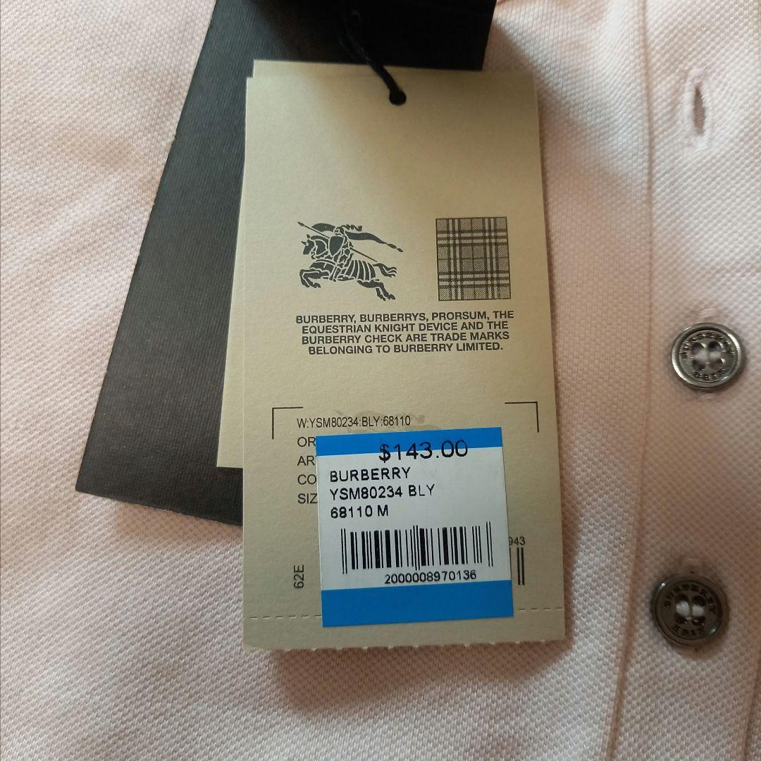 未使用　バーバリーブリット　レディース　長袖ポロシャツ　ピンク　前立ノバチェック