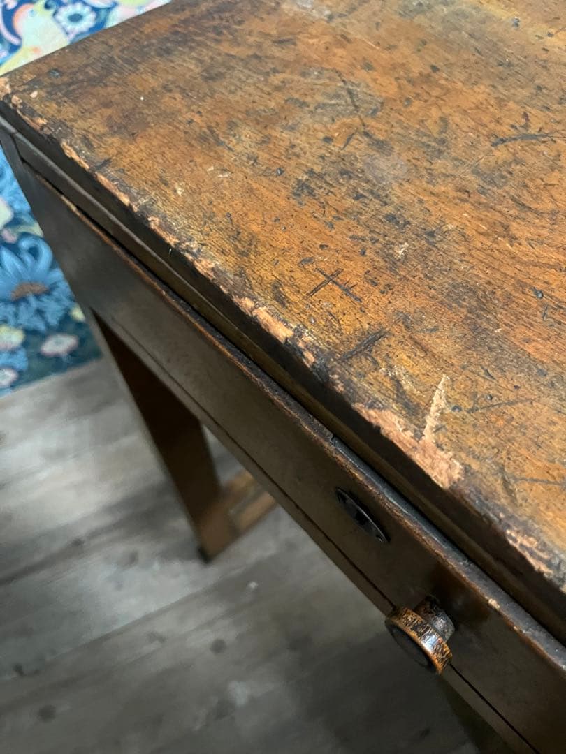 片袖机 デスク 椅子 セット 小ぶり 勉強机 昭和レトロ 当時物 インテリア