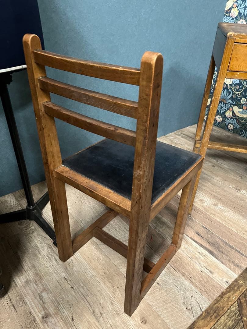 片袖机 デスク 椅子 セット 小ぶり 勉強机 昭和レトロ 当時物 インテリア