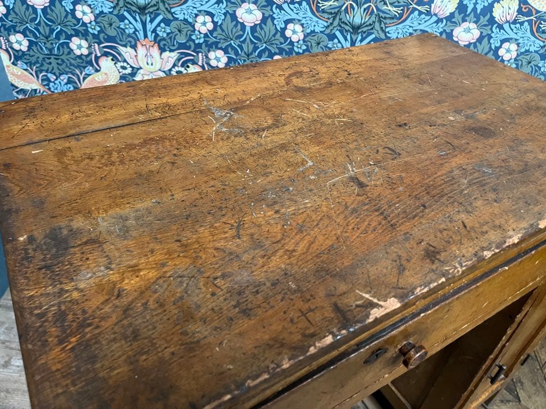 片袖机 デスク 椅子 セット 小ぶり 勉強机 昭和レトロ 当時物 インテリア