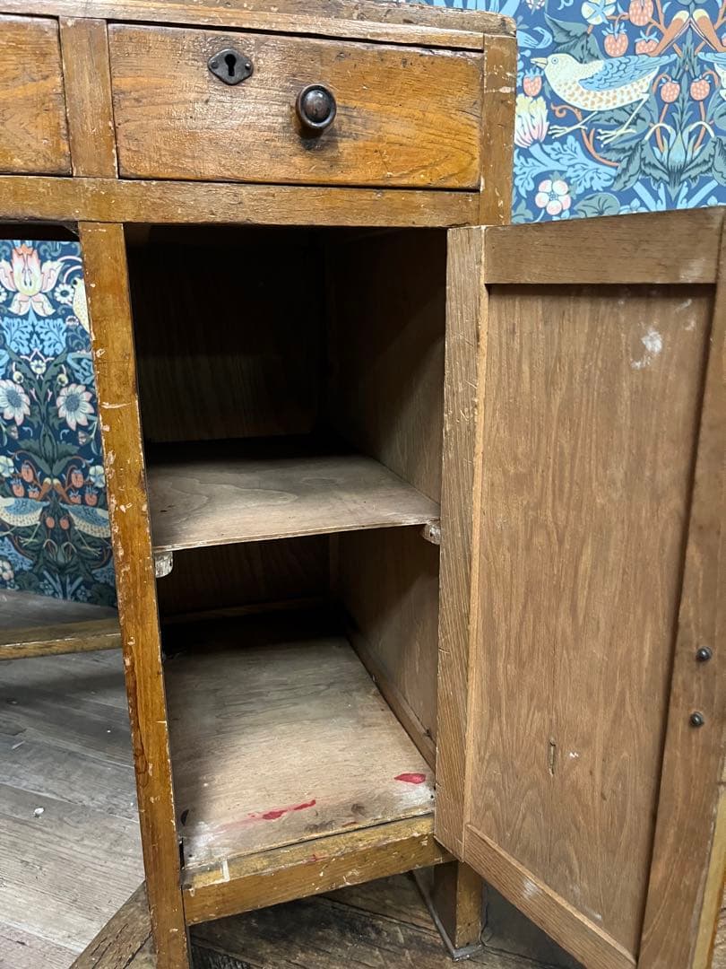 片袖机 デスク 椅子 セット 小ぶり 勉強机 昭和レトロ 当時物 インテリア