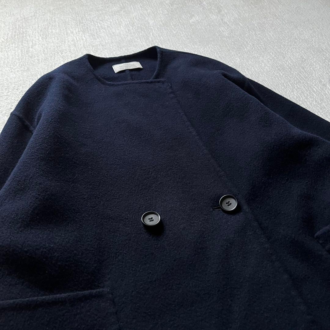 ジャーナルスタンダード レリューム ウールナイロン リバー ミドルコート 紺