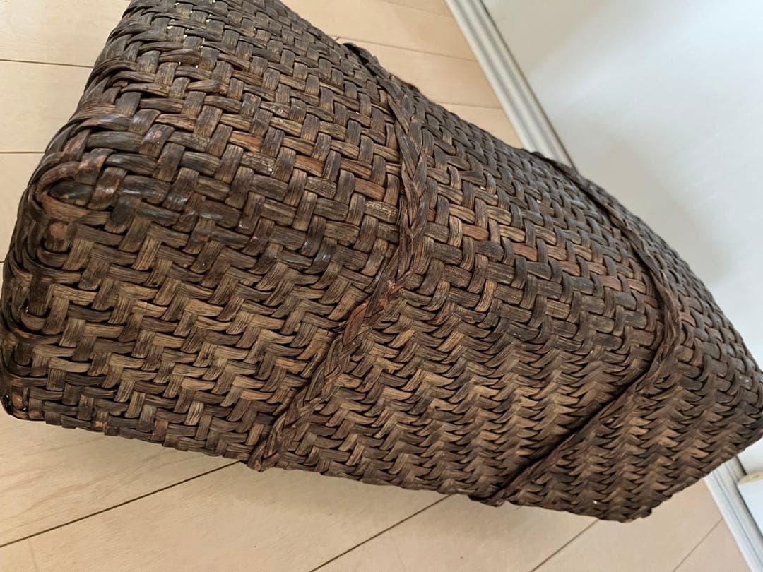 SALE◆天然山形県産 山葡萄蔦 籠バック 黒艶 ヴィンテージ 大きめ◆