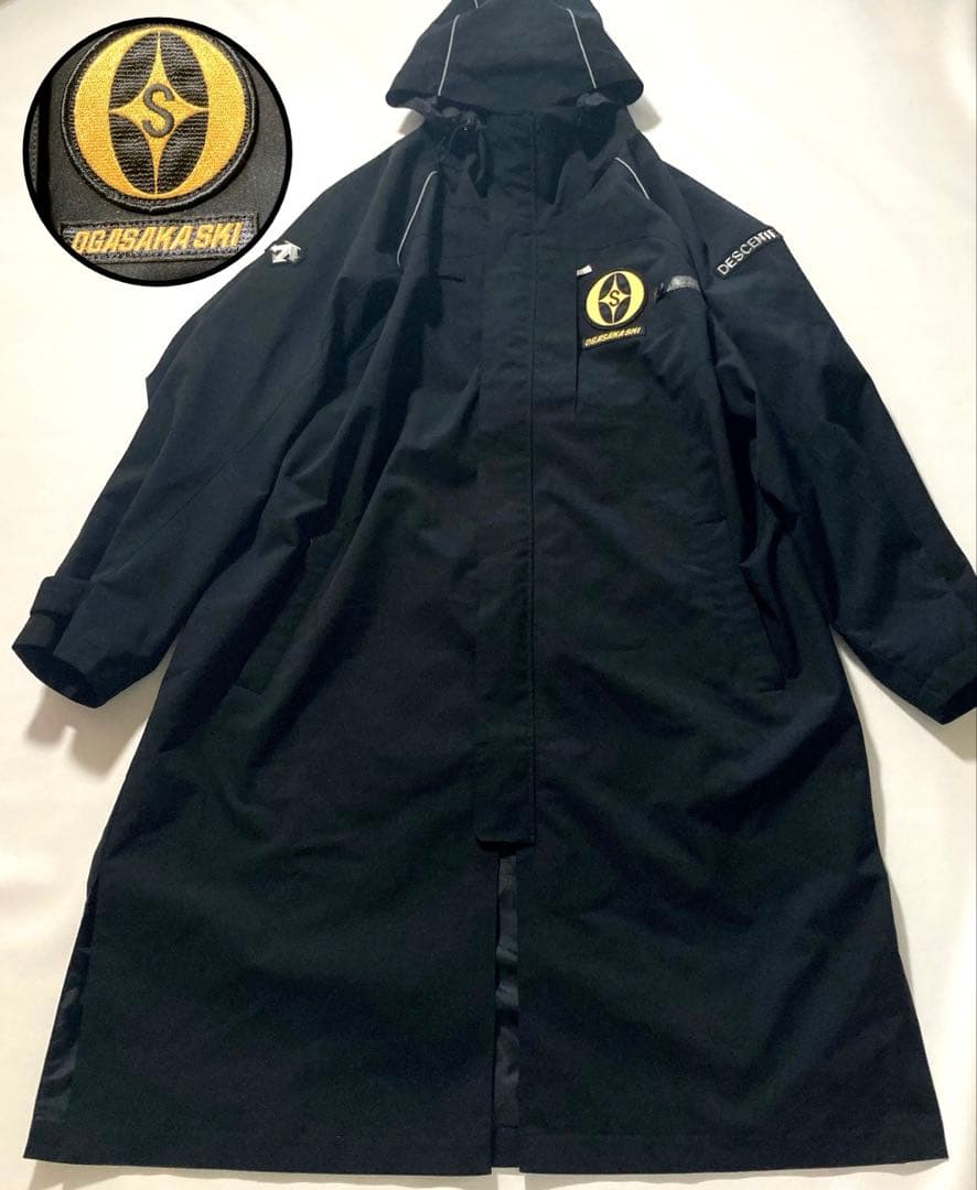 【月優】オガサカスキー デサント　ポンチョ ロングコート 黒 XO
