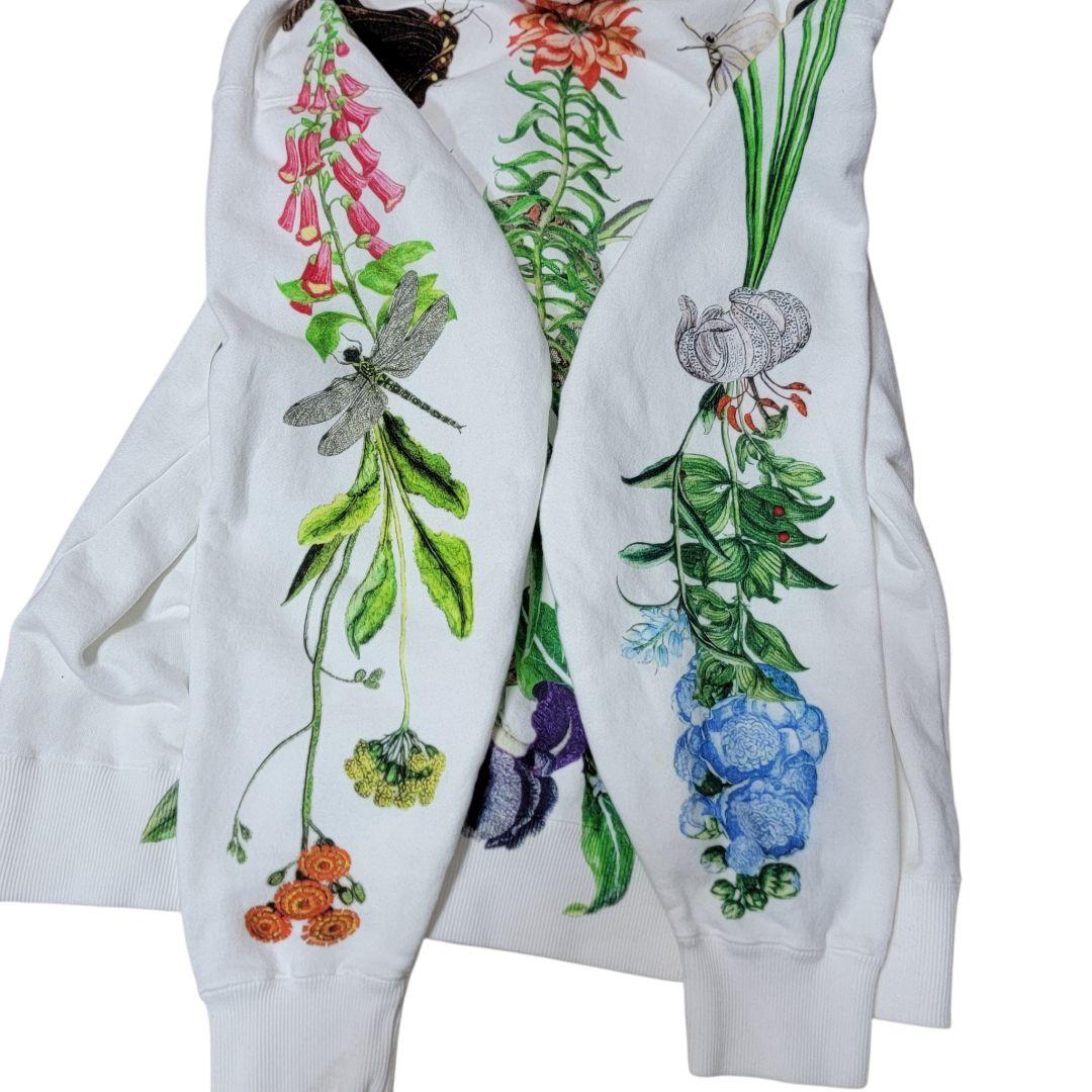 【完売品】あちゃちゅむ AHCAHCUM お花の体ジップパーカー F 白 BIG