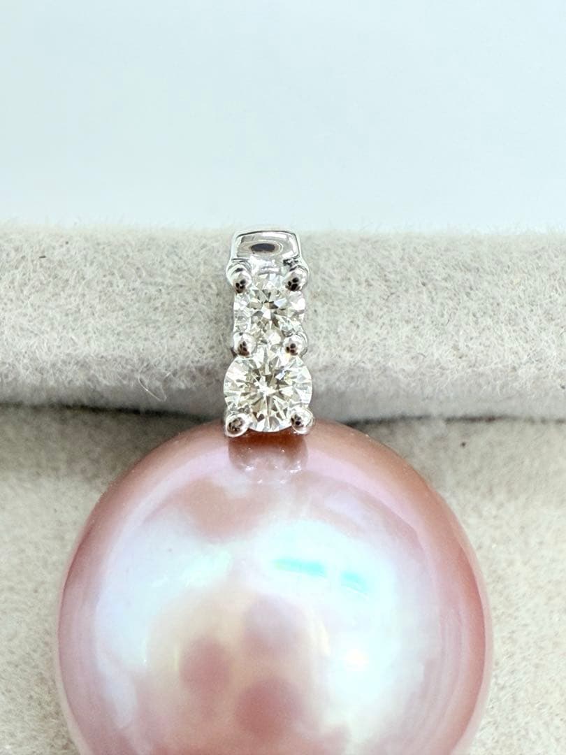 有核淡水真珠ナチュラルラベンダー Pt950ペンダントトップ