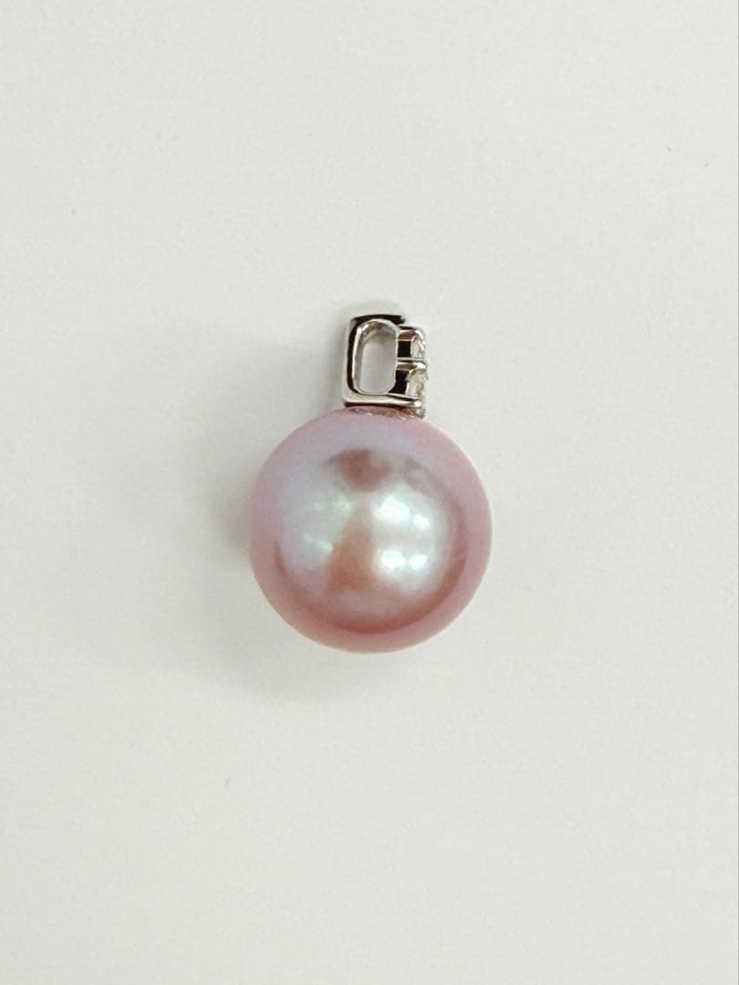 有核淡水真珠ナチュラルラベンダー Pt950ペンダントトップ