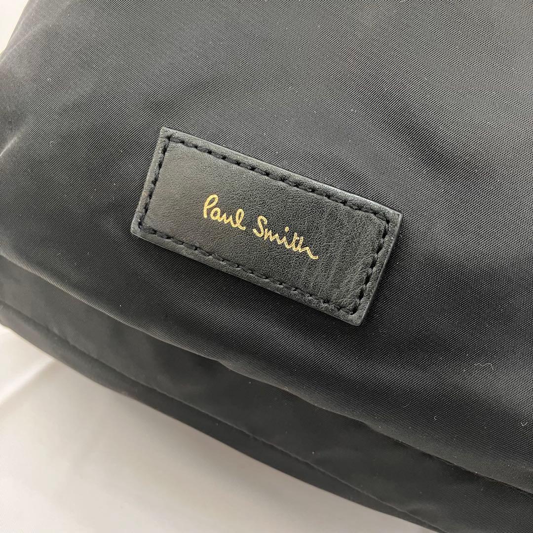 ポールスミス レザー ナイロン リュック マルチボーダー刺繍 軽量 ロゴプレート