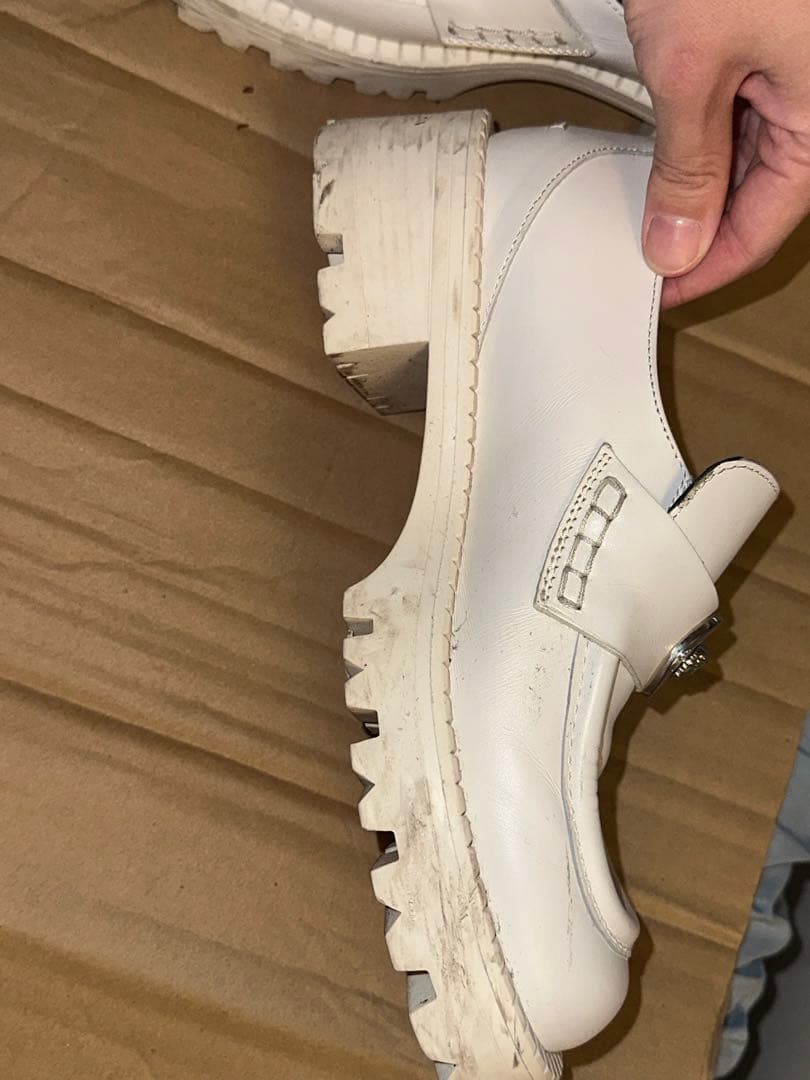 希少 versace ホワイト ローファー