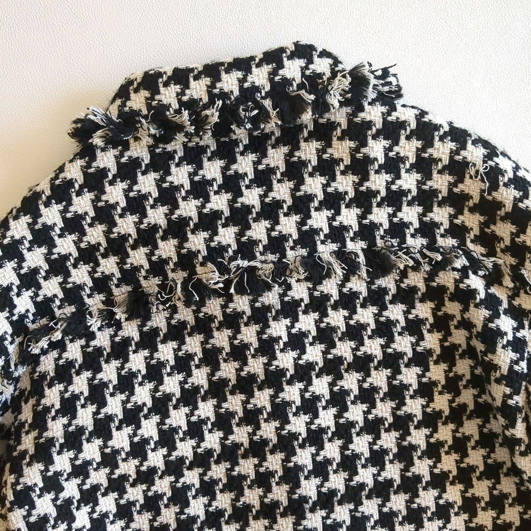 新品★ボールジィ ハウンドトゥース ツイード フリンジ ジャケット 千鳥格子